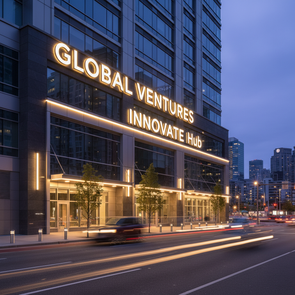 Custom illuminated channel letter signs on commercial building